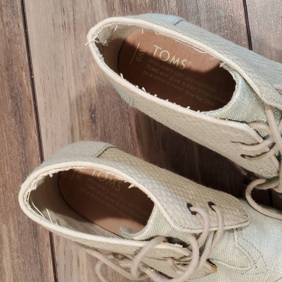Toms Womens Desert Wood Wedge Ankle booties shoes sz 6 - Picture 11 of 12